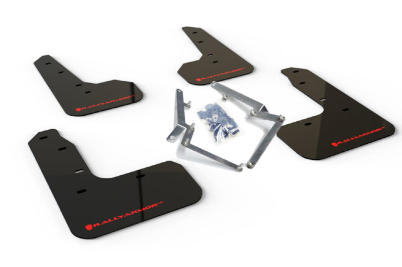 Rally Armor 17-19 Honda Civic Sport & Touring (Hatch) Black UR Mud Flap w/ Red Logo MF51-UR-BLK/RD