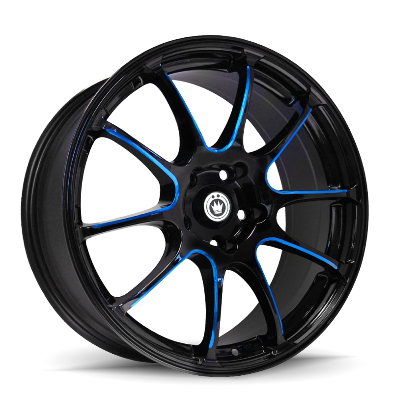 Konig Illusion 18x8 5x114.3 ET45 Black/Ball Cut Blue IL8851445F