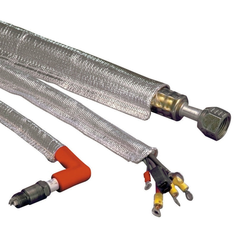 DEI Heat Sheath 3/4in x 3ft - Aluminized Sleeving - Sewn Edge 10403