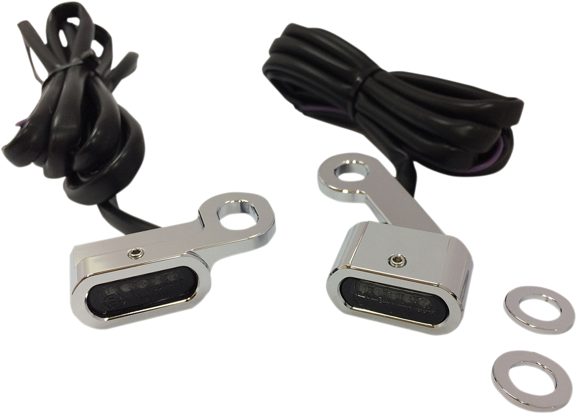 DRAG SPECIALTIES Luces de posición LED para manillar - XL - Cromo/Ahumado L22-0231CMENU