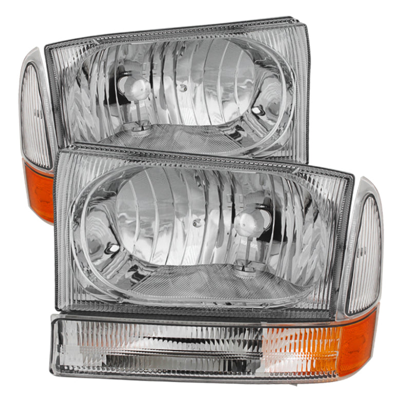 Xtune Ford F250/350/450 Superduty 99-04 Crystal Headlights w/ Bumper Lights HD-JH-FF25099-AM-C 9025419