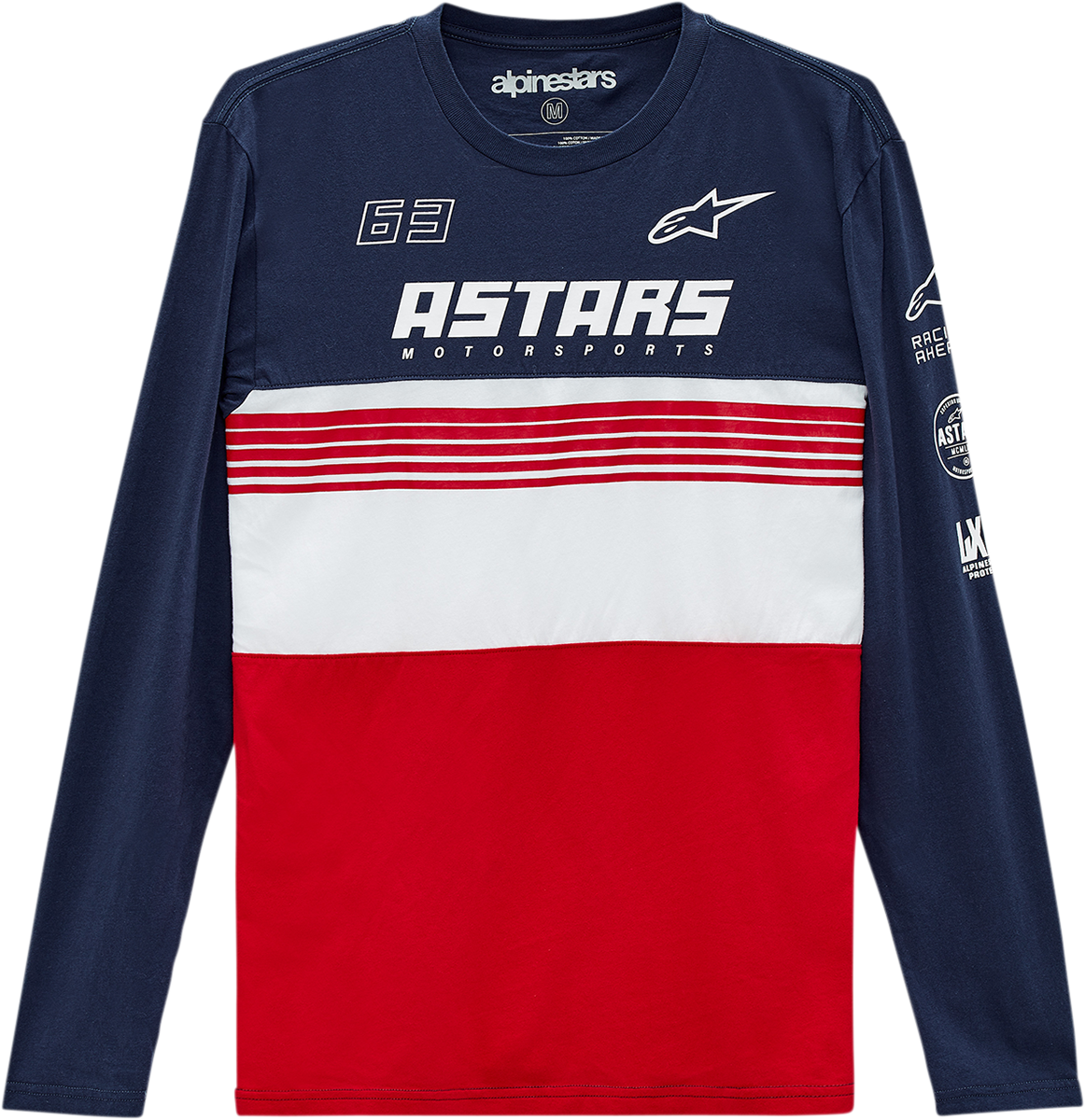 IN STOCK ALPINESTARS Turbo Long-Sleeve T-Shirt - Navy/Red - Large 1213711117030L
