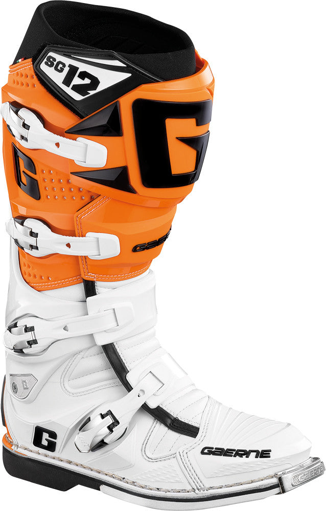 GAERNE Sg-12 Boots White/Orange Sz 13 2160-018-013