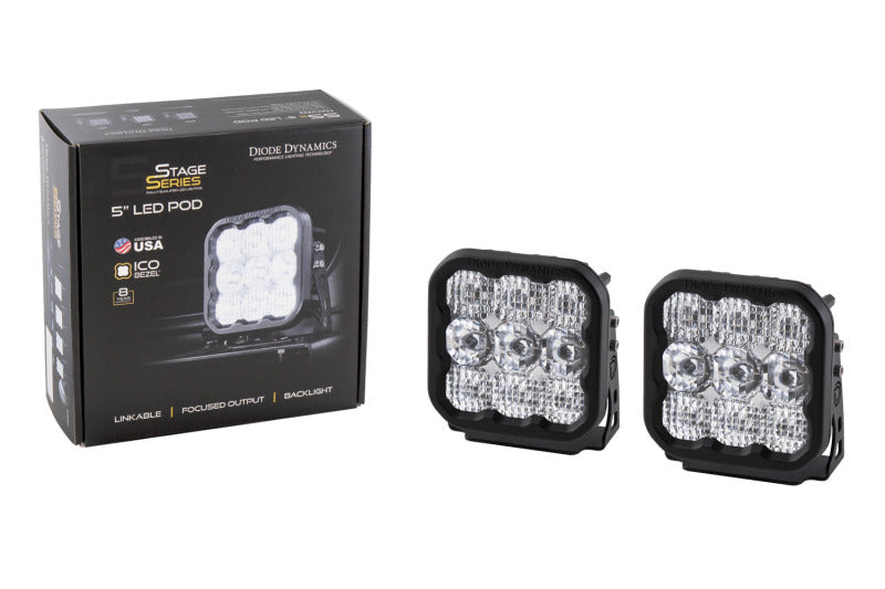 Diode Dynamics SS5 LED Pod Sport - White Combo (Pair) DD6769P