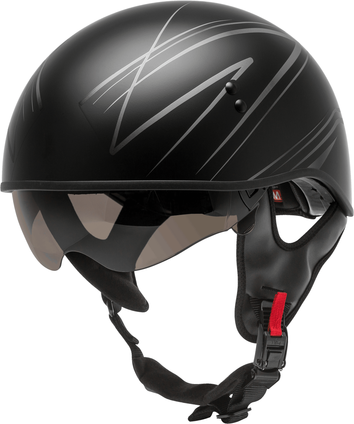 GMAX Hh-65 Half Helmet Torque Naked Matte Black/Silver Xl H1651077