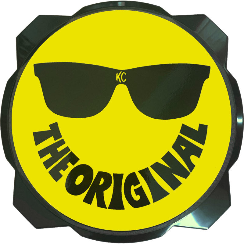 KC HiLiTES 6in. Hard Cover for Gravity Pro6 LED Lights (Single) - Smiley Face- Yellow/Black KC Logo 5114