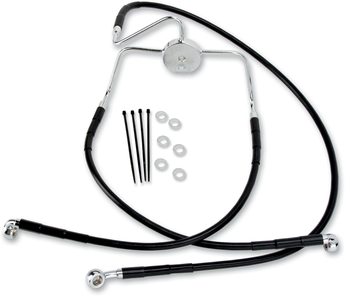 DRAG SPECIALTIES Línea de freno - Delantera (inferior/superior) - Negro LONGITUD S/B 16"/25 1/2" 644410-BLK