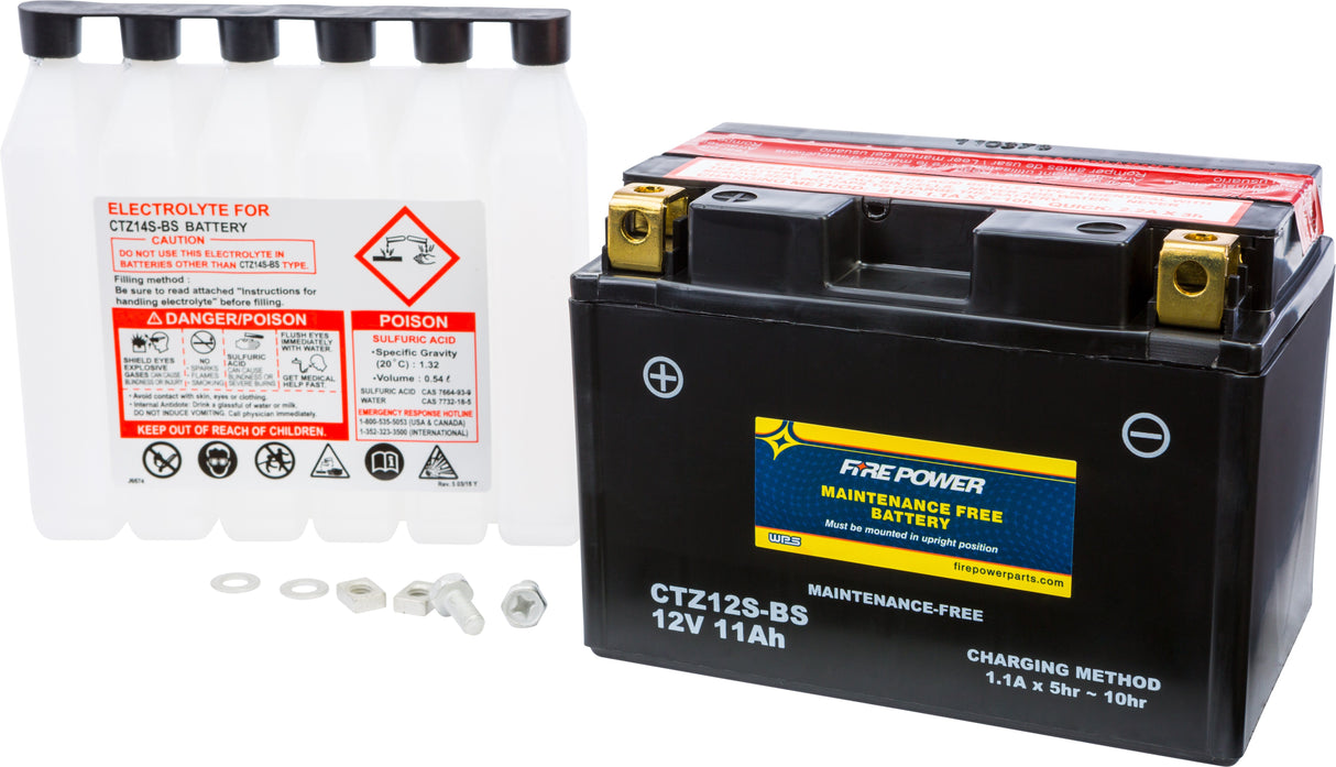 FIRE POWER Battery Ctz12s-Bs Maintenance Free CTZ12S-BS