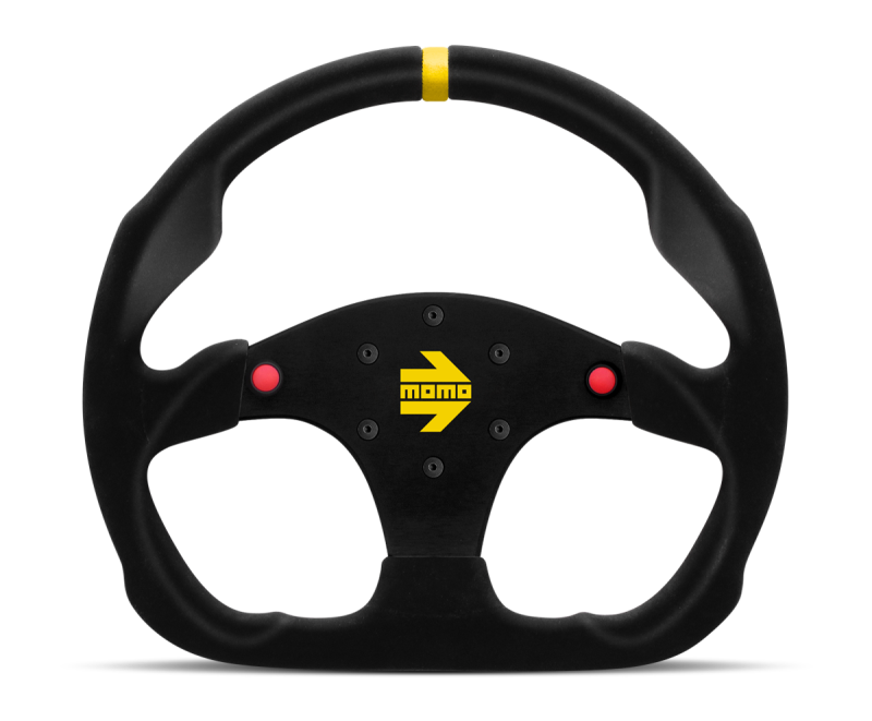 Momo MOD30 Buttons Steering Wheel 320 mm - Black Suede/Black Spokes/1 Stripe R1960/32SHB