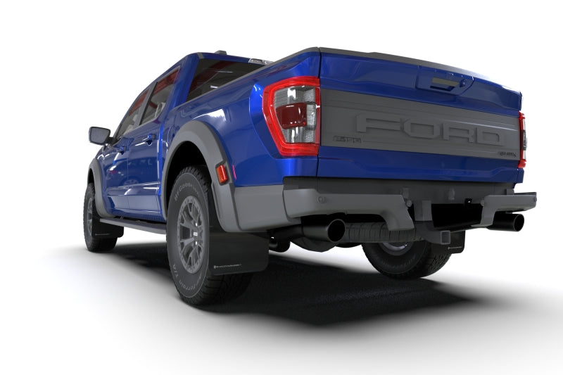Rally Armor 21-23 Ford F-150 Raptor Black UR Mud Flap w/ Metallic Black Logo MF73-UR-BLK-MBK