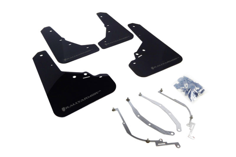 Rally Armor 12-18 Fiat 500 (Pop/Sport/Lounge/Abarth) Black UR Mud Flap w/ Grey Logo MF25-UR-BLK/GRY