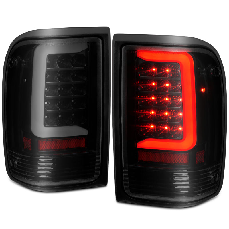 ANZO 1993-1997 Ford Ranger LED Tail Lights w/ Light Bar Black Housing Smoked Lens 311360
