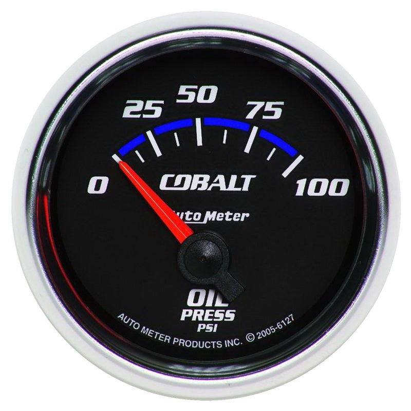 Autometer Cobalt 52mm 100 PSI Short Sweep Electric Oil Pressure Gauge 6127