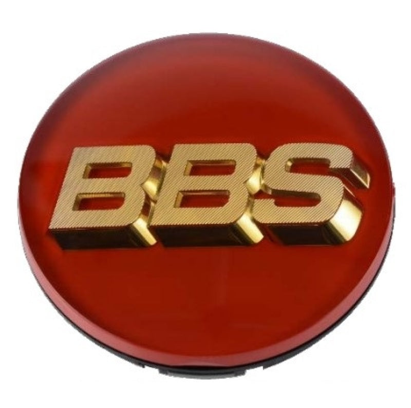BBS Center Cap - 70mm Red w/ Gold 3D Logo (4-tab) 56.24.126