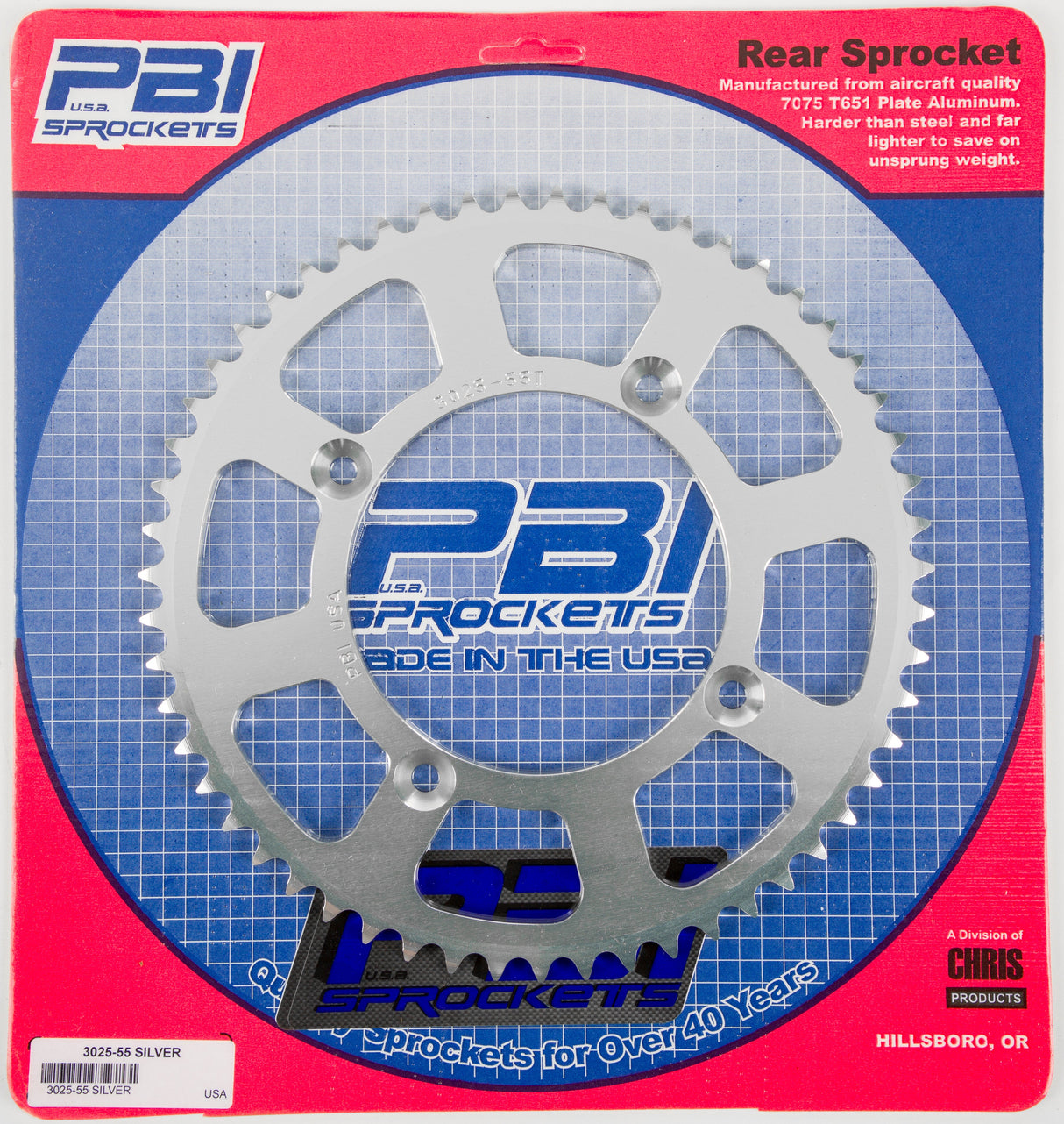 PBIRear Sprocket Aluminum 55t-420 Hon3025-55-1