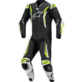 ALPINESTARS GP Tech v5 1-Piece Leather Suit - Black/White/Yellow Fluo - US 40 / EU 50 3150226-125-50