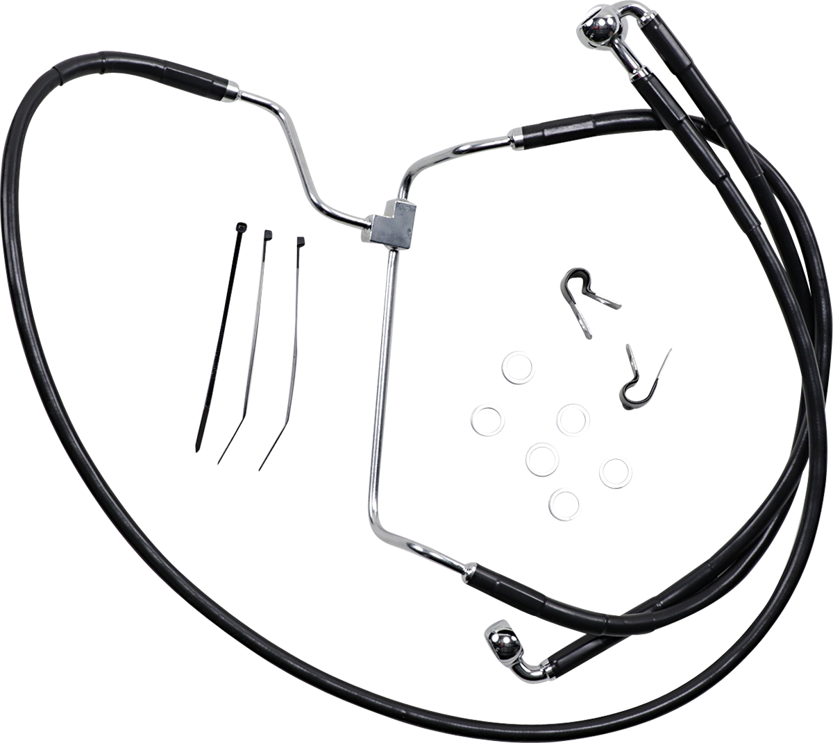 DRAG SPECIALTIES Línea de freno - Delantero - Negro - +8" 614085-8BLK