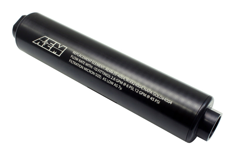 AEM Universal High Flow -10 AN Inline Black Fuel Filter 25-201BK