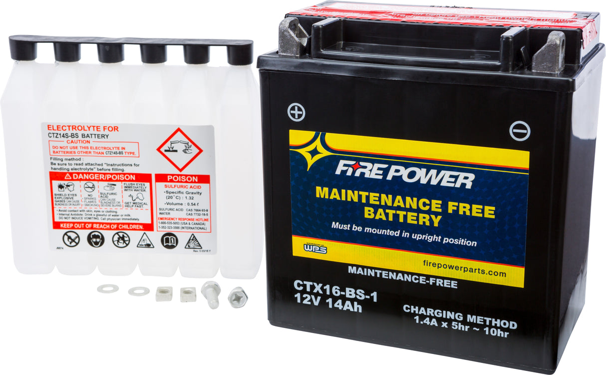 FIRE POWER Battery Ctx16-Bs-1 Maintenance Free CTX16-BS-1