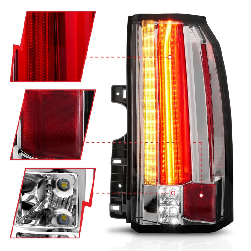 ANZO 2015-2017 GMC Yukon/Yukon XL LED Taillights Chrome 311277