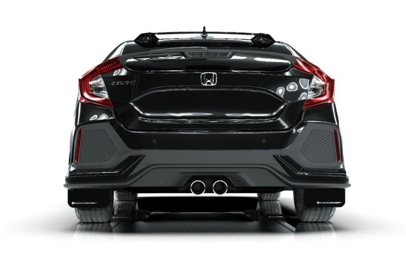 Rally Armor 17-21 Honda Civic Sport & Touring (Hatch) Black UR Mud Flap w/ White Logo MF51-UR-BLK/WH