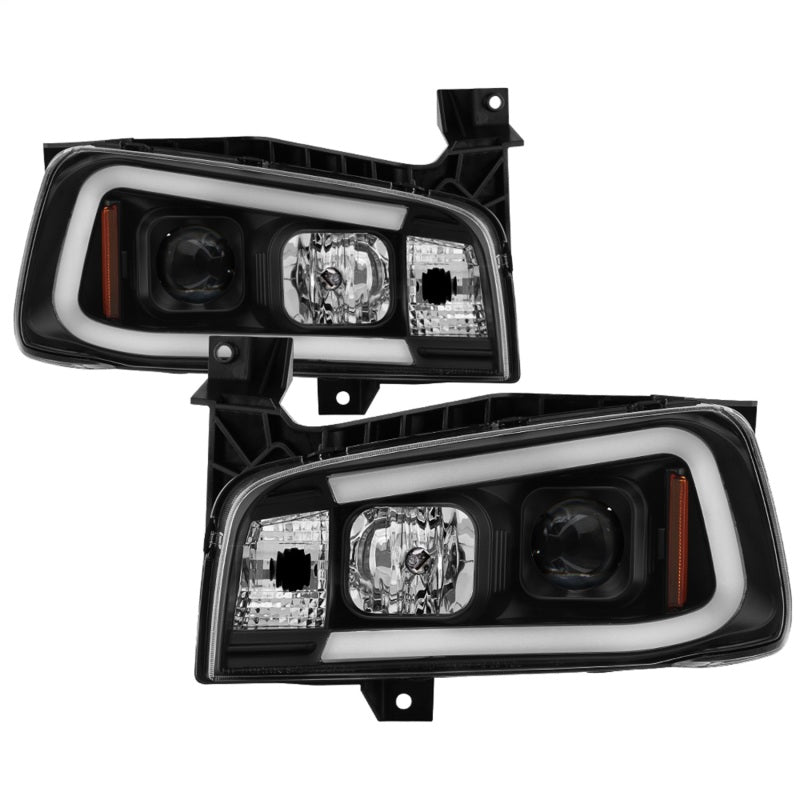 Spyder Dodge Charger 06-10 Projector Headlights - LED Light Bar - Black PRO-YD-DCH05V2-LB-BK 5085245