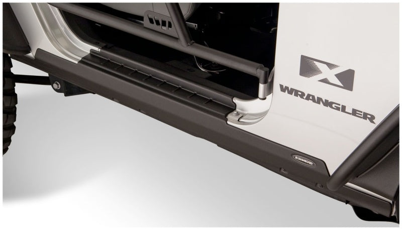 Bushwacker 07-18 Jeep Wrangler Trail Armor Rocker Panel and Sill Plate Cover - Black 14011