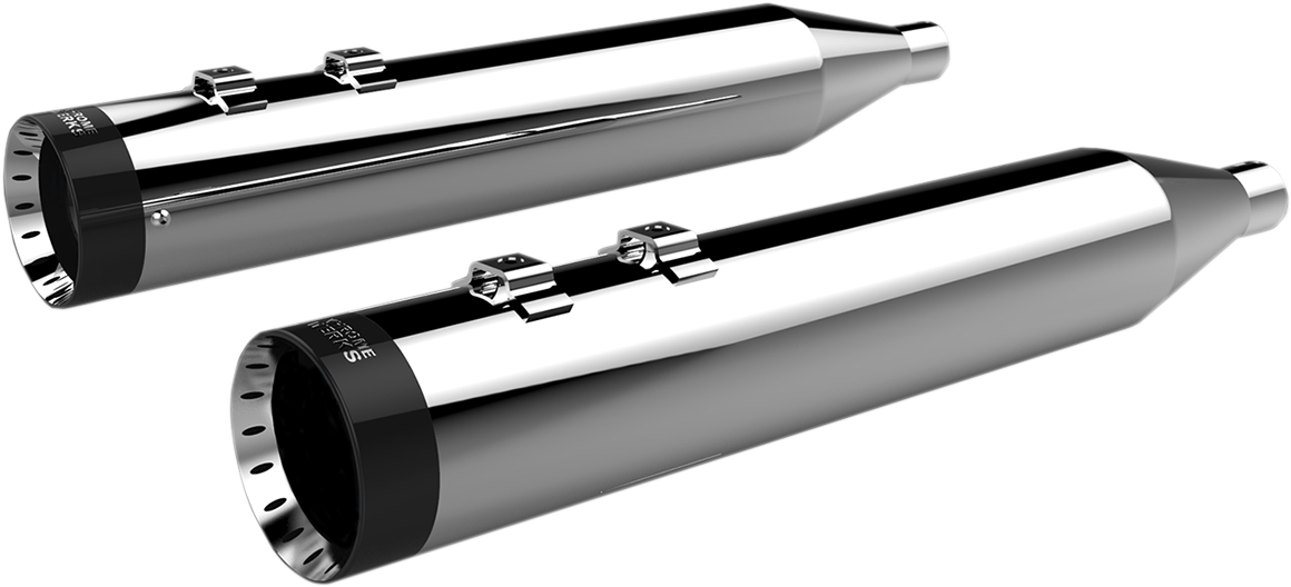 KHROME WERKS Mufflers - Chrome with Turbine Tip Glide/Road King 202795