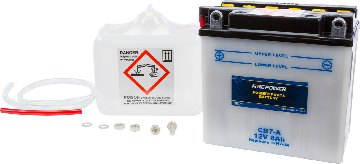 FIRE POWER Battery W/Acid Cb7-A 12v Heavy Duty CB7-A