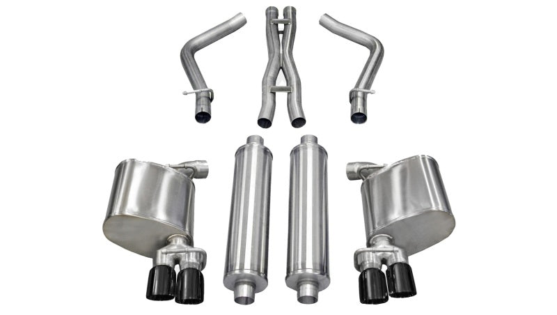 Corsa 11-13 Dodge Charger R/T 5.7L V8 Black Xtreme Cat-Back Exhaust 14522BLK