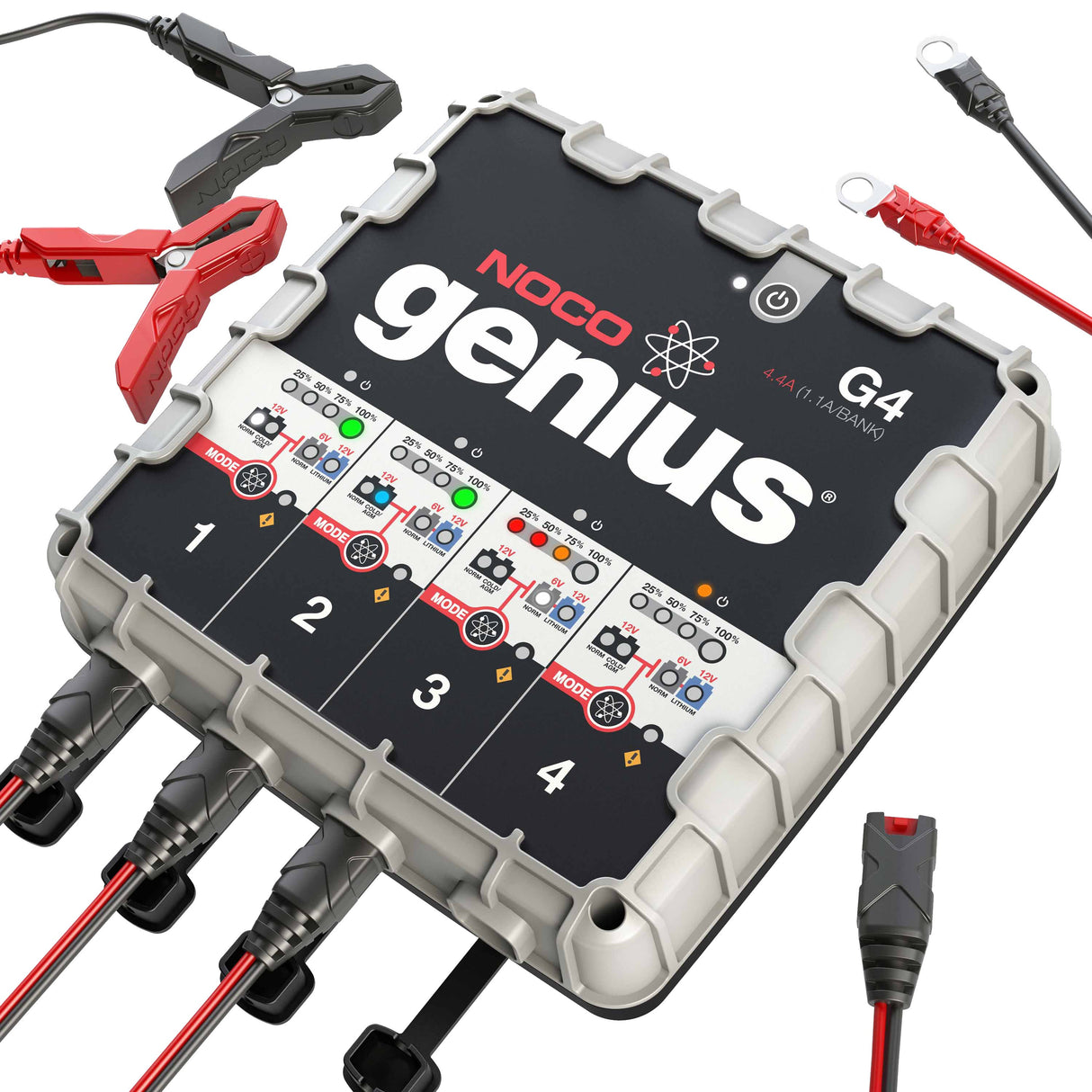 NOCO GENIUS4-Bank Smart Battery Charger 6v & 12v 4.4aG4