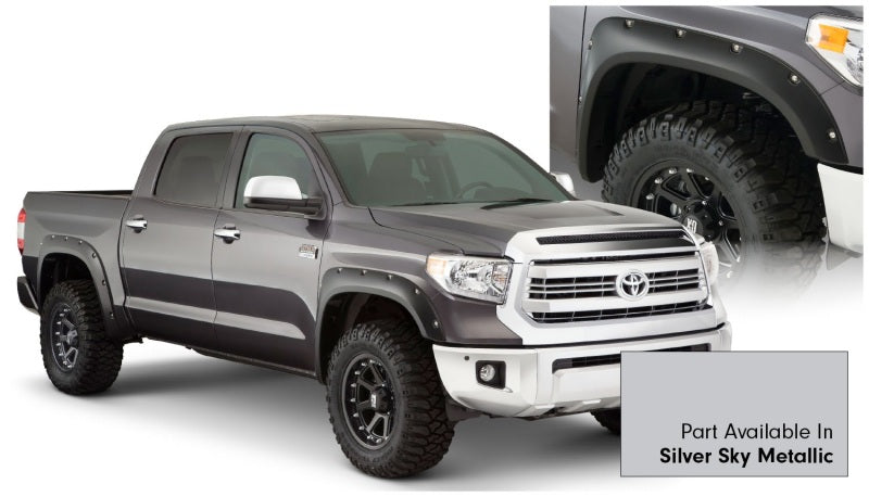 Bushwacker 16-18 Toyota Tundra Fleetside Pocket Style Flares 4pc 66.7/78.7/97.6in Bed - Silver Sky 30918-53