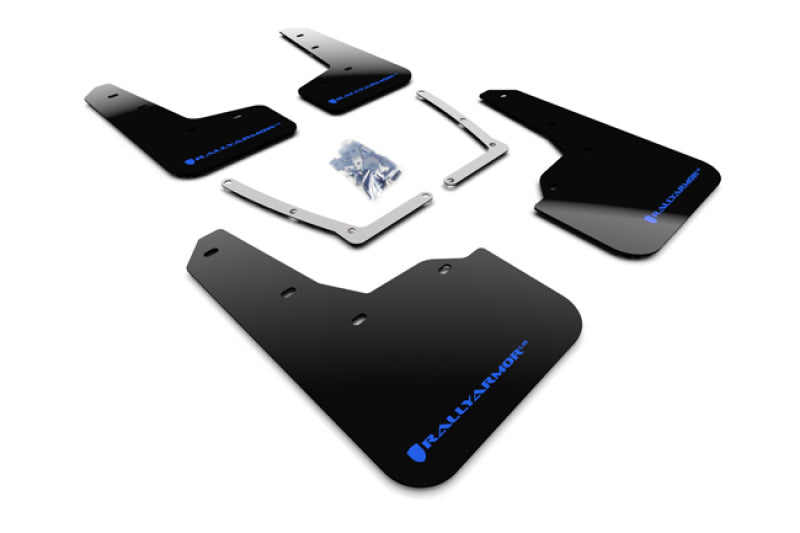 Rally Armor 16-19 Honda Civic Si UR Black Mud Flap w/ Blue Logo MF50-UR-BLK/BL