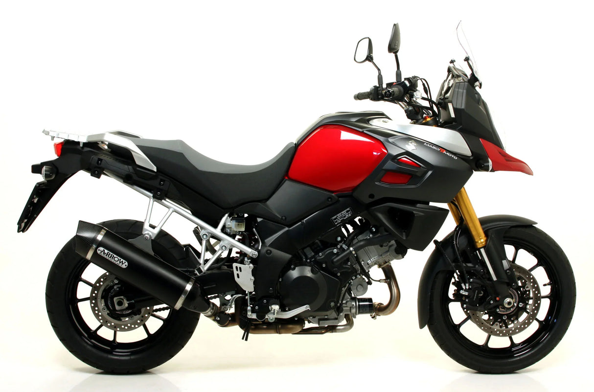 Arrow Suzuki Dl 1000 V-Strom '14 Homologated Aluminium Dark Maxi Race-Tech Silencer With Carbon End Cap For Original Collec. 71816akn
