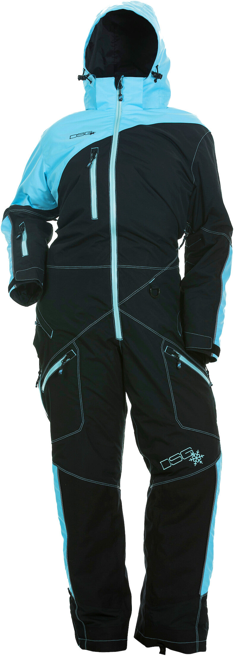 DSG Monosuit W/Drop Seat Aqua/Black Sm 99342