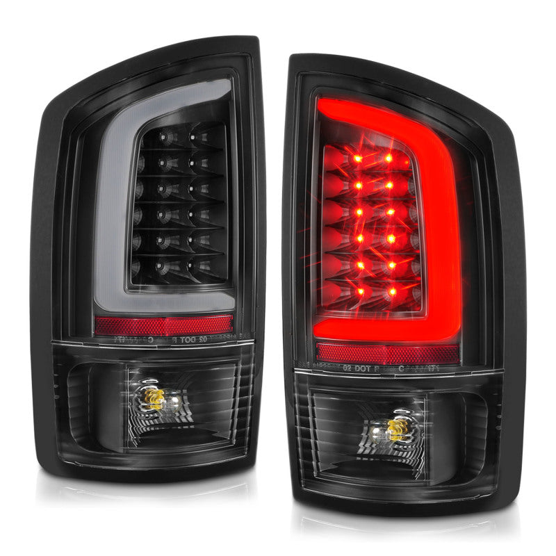 ANZO 2002-2006 Dodge Ram 1500 LED Tail Lights w/ Light Bar Black Housing Clear Lens 311368
