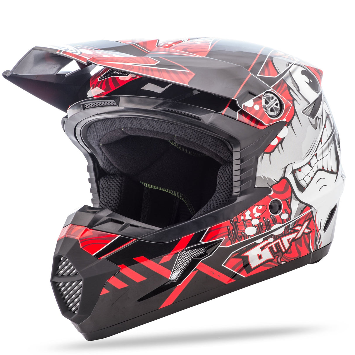 GMAX Youth Mx-46y Off-Road Hooper Helmet Black/Red Yl G3468202 TC-1