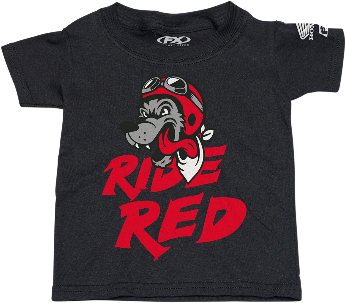 FACTORY EFFEX Camiseta Honda Ride Red Wolf para niños pequeños - Negro - 4T 23-83324