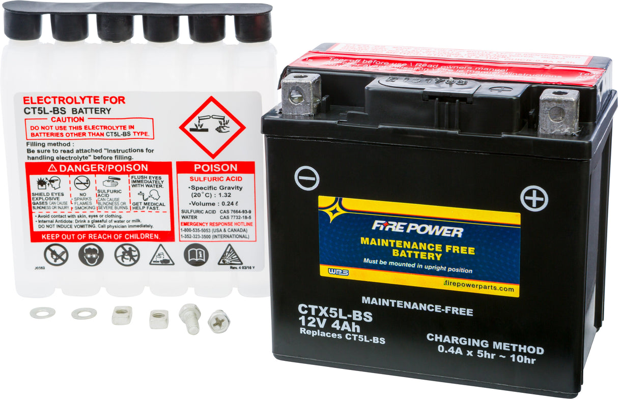 FIRE POWER Battery Ctx5l-Bs Maintenance Free CTX5L-BS