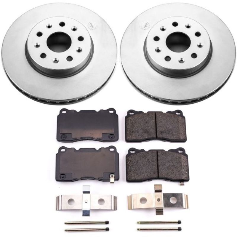 Power Stop 14-18 Cadillac CTS Front Z17 Evolution Geomet Coated Brake Kit CRK7001