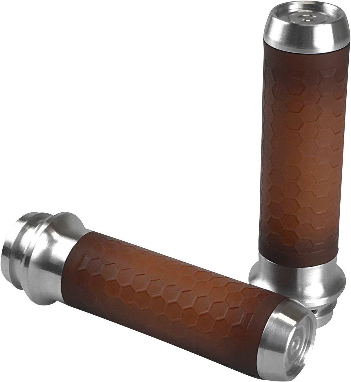 BRASS BALLS Leather Moto Grips Natural/Tan Honeycomb Tbw BB08-252