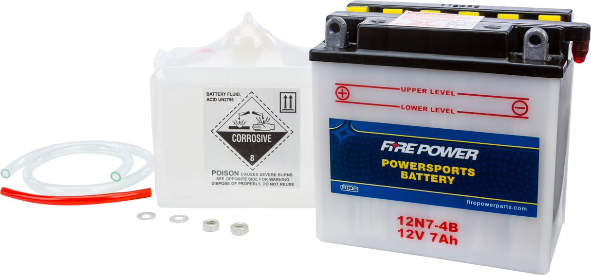 FIRE POWER Battery W/Acid 12n7-4b 12v 12N7-4B
