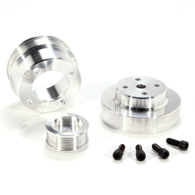 BBK 86-93 Mustang 5.0 Underdrive Pulley Kit - Lightweight CNC Billet Aluminum (3pc) 1553