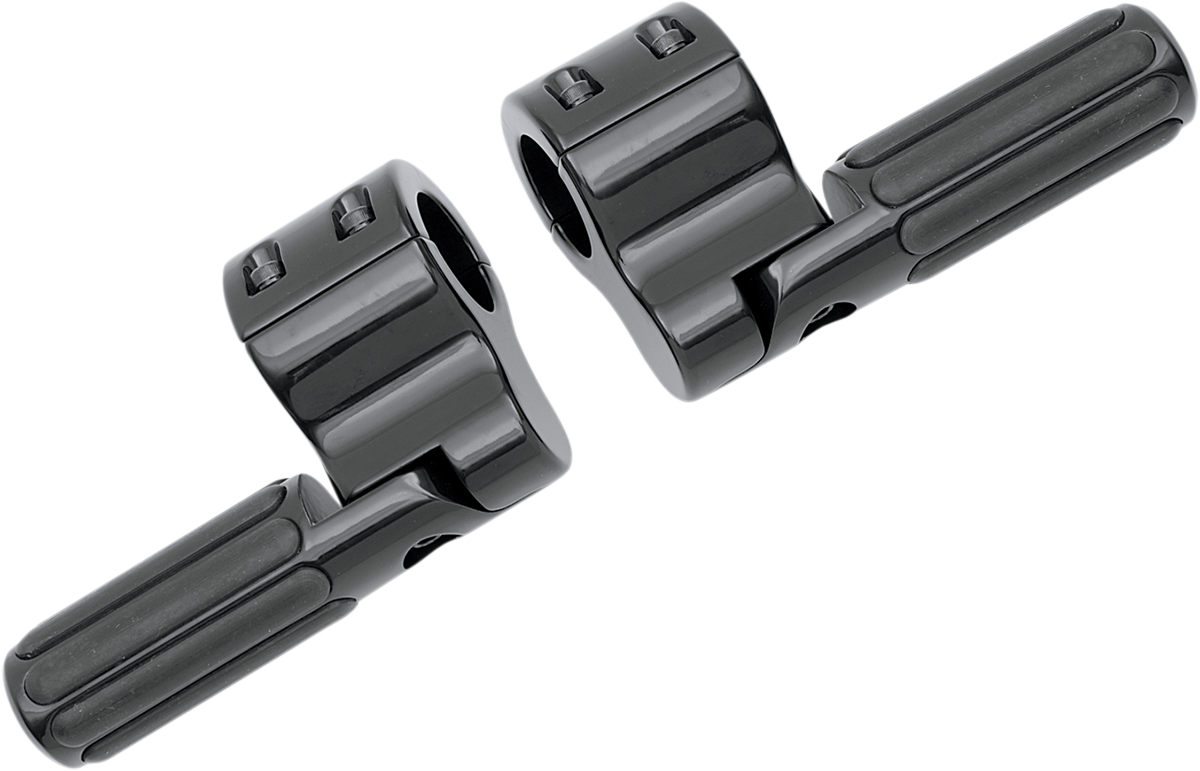 LINDBY Clamp-On Ribbed Footpeg - Black BL820