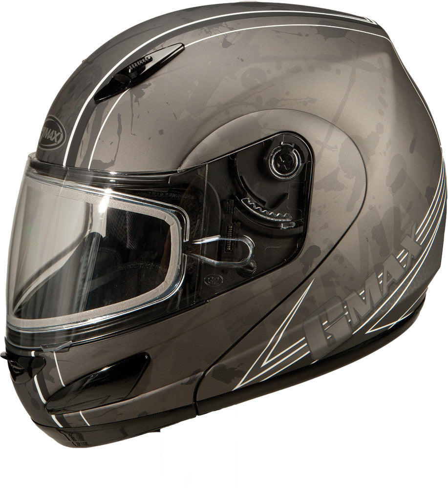 GMAX Gm-44s Modular Helmet Matte Dark Silver/Black Xs G6442553 F.TC-21