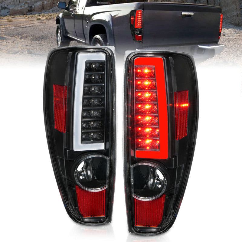 ANZO 2004-2012 Chevrolet Colorado/ GMC Canyon LED Tail Lights w/ Light Bar Black Housing 311382
