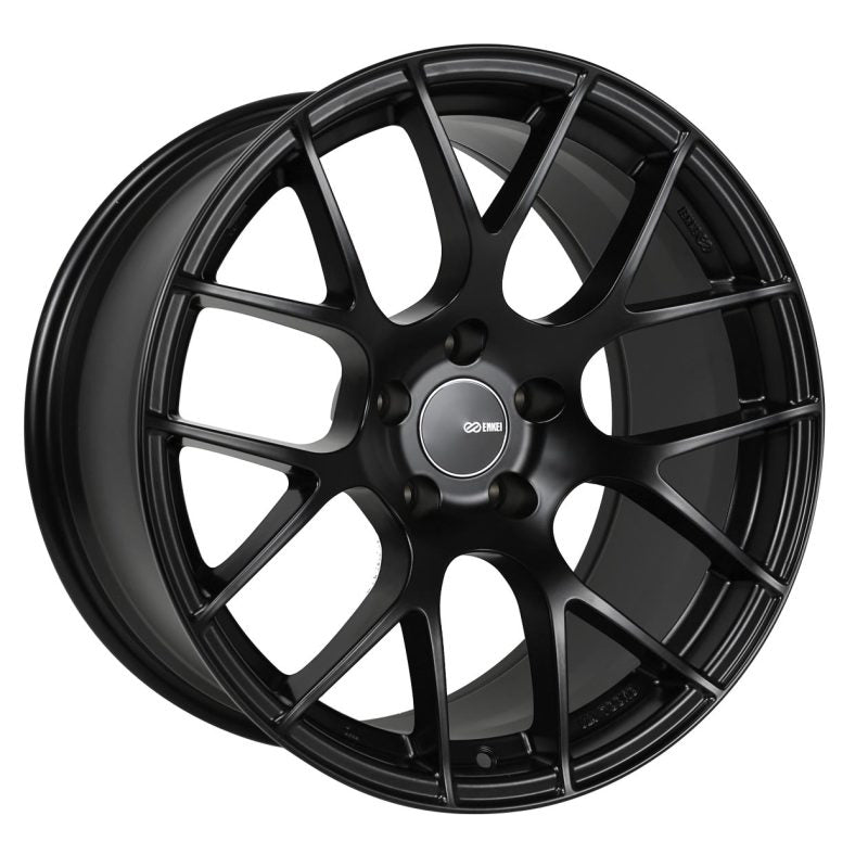Enkei Raijin 18x8.5 38mm Offset 5x114.3 Bolt Pattern 72.6 Bore Diameter Black Wheel 467-885-6538BK