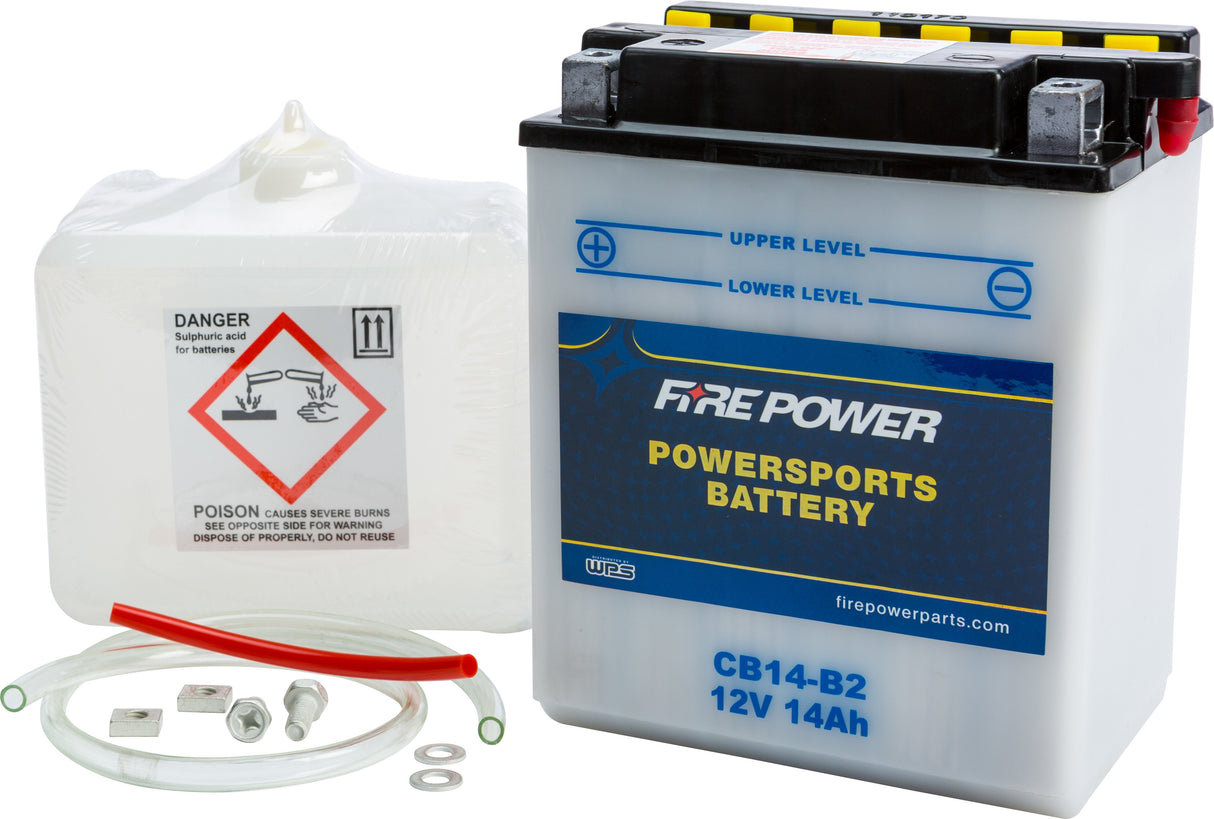 FIRE POWER Battery W/Acid Cb14-B2 12v Heavy Duty CB14-B2