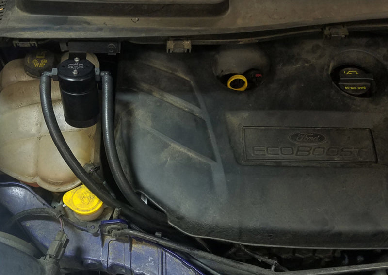 J&L 13-18 Ford Escape 2.0 EcoBoost 2.0 Oil Separator 3.0 Passenger Side - Black Anodized 3038P-B