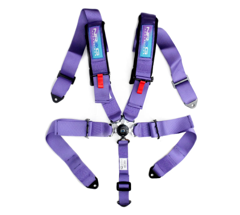 NRG SFI 16.1 5Pt 3 Inch Seat Belt Harness with Pads / Cam Lock - Purple SBH-B6PCPP